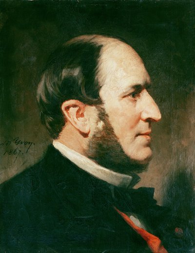 Baron Georges Eugene Haussmann (1809-91) 1867 door Adolphe Yvon