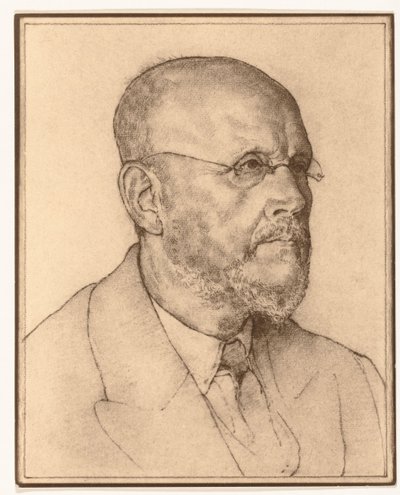 Fotoreproductie van een portret van een man door Han van der Kop door Adriaan Bijl