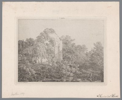 Gezicht op de ruïne van Kasteel de Haar door Adriaan Jacob Willem van Dielen