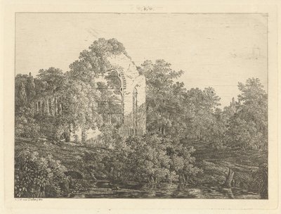 Ruïne van het Huis ter Haar door Adriaan Jacob Willem van Dielen