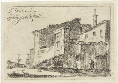 Gezicht op een Italiaanse stad of dorp door Adriaan Schregardus