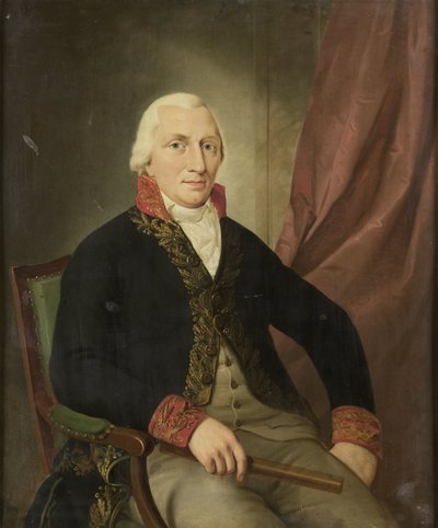 Portret van Albertus Henricus Wiese, Gouverneur-Generaal van Nederlands-Indië door Adriaan de Lelie (attributed to)