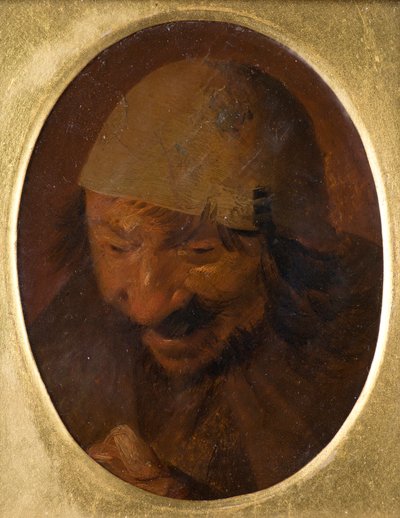 Portret van een boer door Adriaen (attr.to) Brouwer