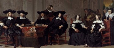 De regenten van het Oude Mannen- en Vrouwenhuis in Amsterdam door Adriaen Backer