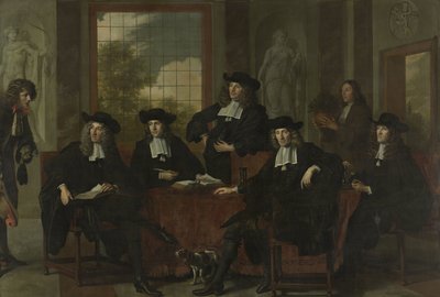 De Superieuren van het Collegium Medicum in Amsterdam, 1683 door Adriaen Backer