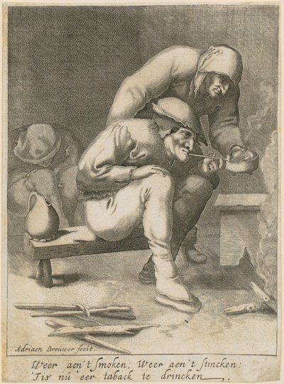 pijproker door Adriaen Brouwer
