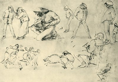 Studies van figuren, begin 17e eeuw, 1943 door Adriaen Brouwer