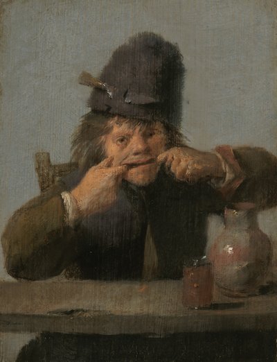 Jeugd die een gezicht trekt door Adriaen Brouwer