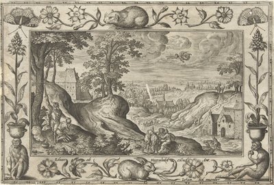 Abraham offert Isaak door Adriaen Collaert