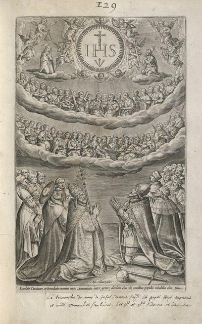 Aanbidding van de naam van Jezus door Adriaen Collaert