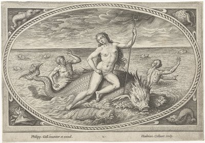Amphitrite op een vis door Adriaen Collaert