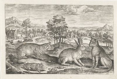 Bosdieren door Adriaen Collaert