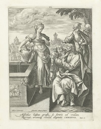 Gesprek met de Samaritaanse vrouw door Adriaen Collaert