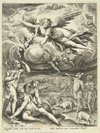 Aankondiging aan de herders door Adriaen Collaert