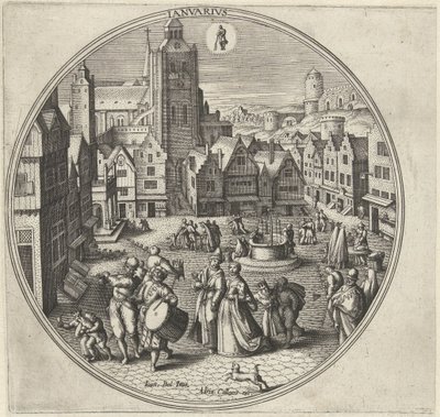 Januari door Adriaen Collaert