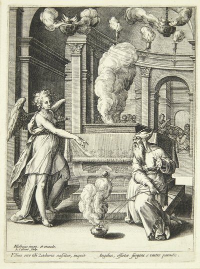 De aankondiging aan Johannes door Adriaen Collaert