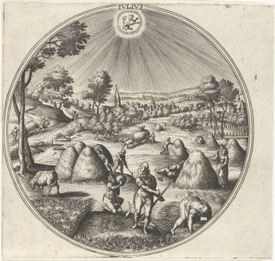 Juli (De twaalf maanden) door Adriaen Collaert