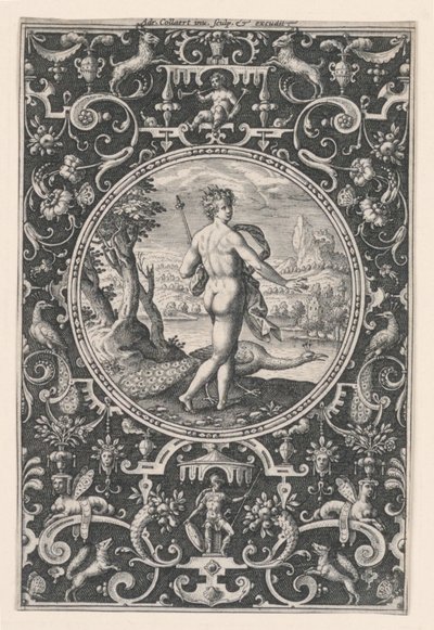 Juno, plaat 1, uit het oordeel van Parijs door Adriaen Collaert