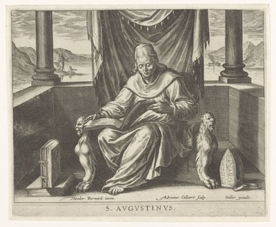 Kerkvader Augustinus (De vier kerkvaders) door Adriaen Collaert