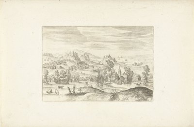 Landschap met een beekje door Adriaen Collaert