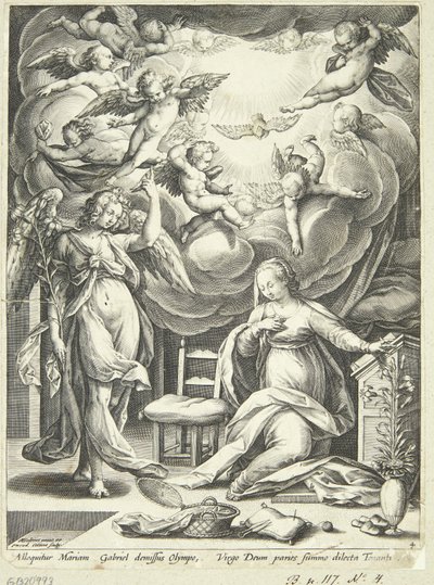 De annunciatie door Adriaen Collaert