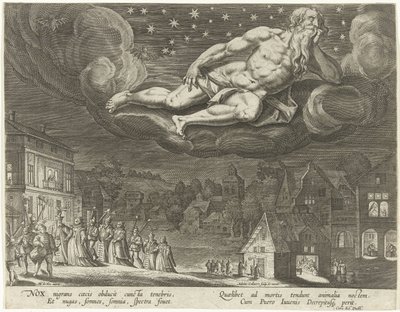 Nacht door Adriaen Collaert