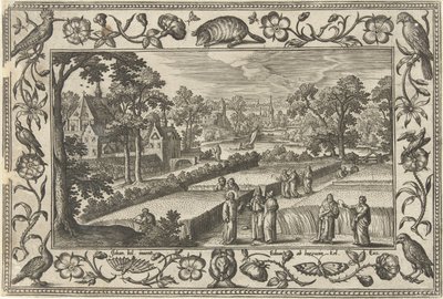 Plukken van koren op de sabbat door Adriaen Collaert