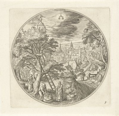 September De twaalf maanden door Adriaen Collaert