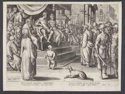 St. Paulus voor Festus en Agrippa door Adriaen Collaert