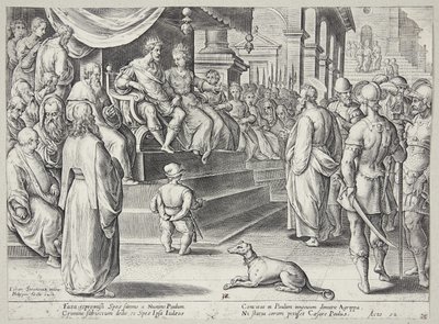 Sint Paulus voor Festus en Agrippa door Adriaen Collaert