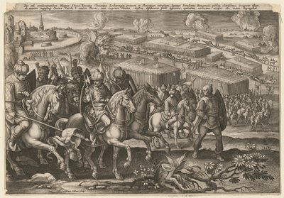 Het beleg van Wenen door het Turkse leger, 1529 door Adriaen Collaert