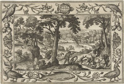 Zwijnenjacht door Adriaen Collaert