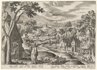 De Goede Herder door Adriaen Collaert after Hans Bol