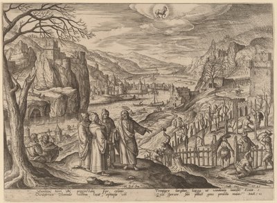 De gelijkenis van de twee zonen en de onrechtvaardige pachters door Adriaen Collaert after Hans Bol