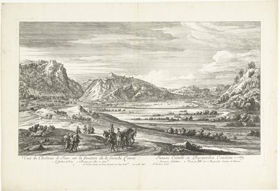 Gezicht op het kasteel van Joux door Adriaen Frans Boudewyns