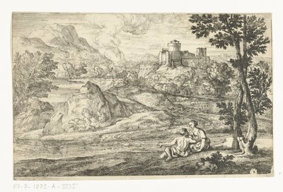 Landschap met kasteel door Adriaen Frans Boudewyns