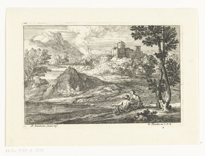 Landschap met kasteel door Adriaen Frans Boudewyns