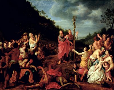 Mozes en de koperen slang, 1640 door Adriaen I van Nieulandt