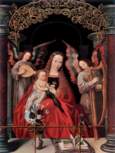 De Madonna en Kind met Engelen door Adriaen Isenbrandt