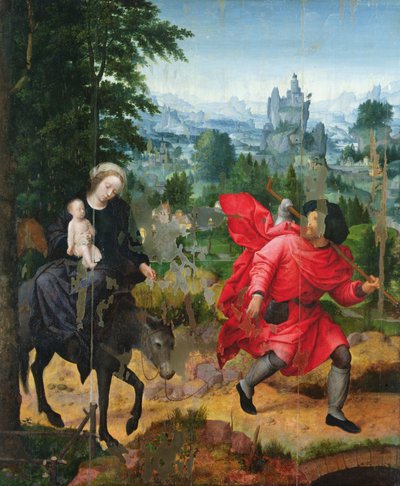 Vlucht naar Egypte door Adriaen Isenbrandt or Isenbrant