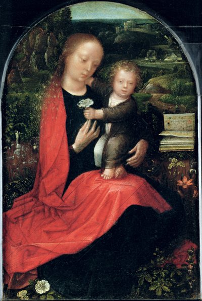 Madonna en kind door Adriaen Isenbrandt or Isenbrant
