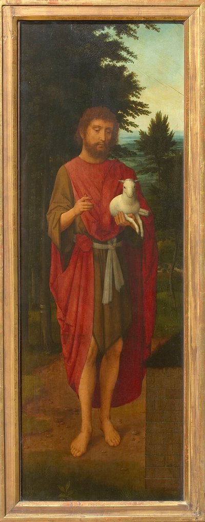 Sint Johannes de Doper Vleugel van een drieluik, 1530s door Adriaen Isenbrant