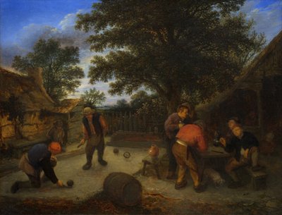 Balspelers in de herbergtuin, c.1660 door Adriaen Jansz. van Ostade