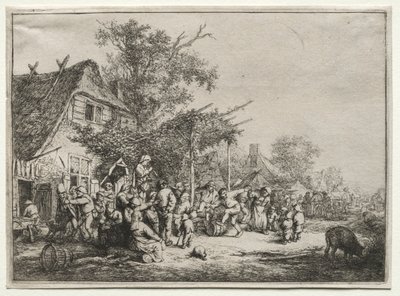 Festival onder de prieel door Adriaen Jansz. van Ostade