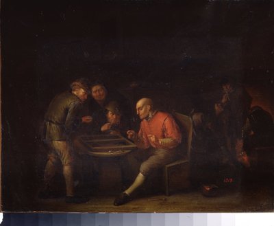 Vlamingen die dobbelen door Adriaen Jansz. van Ostade