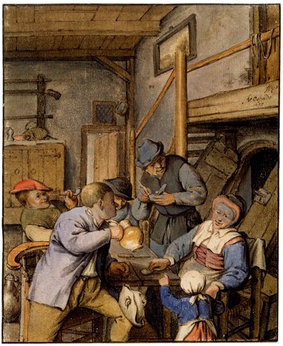 In een taverne, 1677 door Adriaen Jansz. van Ostade