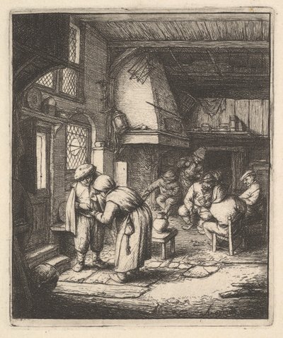 Boer die zijn rekening betaalt, 17e eeuw door Adriaen Jansz. van Ostade