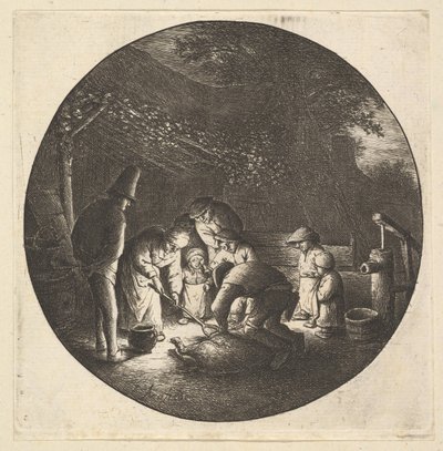 Varkensslager, 1610-85 door Adriaen Jansz. van Ostade