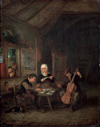 Plattelandsmuzikanten door Adriaen Jansz. van Ostade