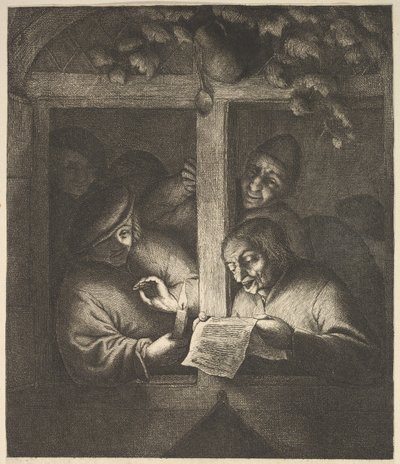 Zangers bij het raam door Adriaen Jansz. van Ostade